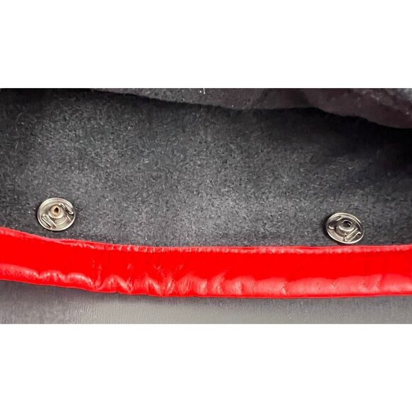 New Vtg Ralph Lauren European Sham Wool Leather Black Red 80s Classic 2 Flaw - Picture 13 of 15